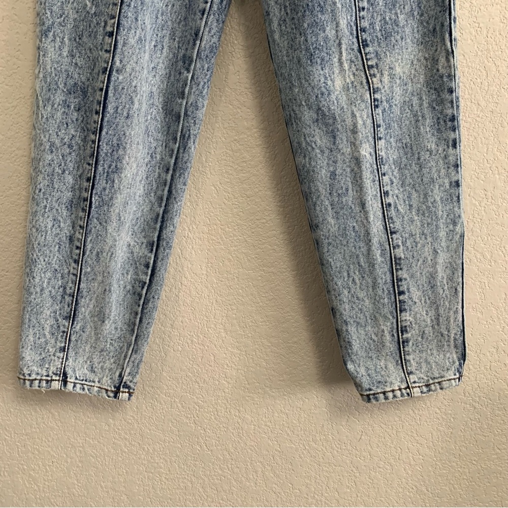 Vtg Jordache Jeans Womens 8 Acid Wash Bare Back Pleated High Rise Tapered Baggy - Picture 5 of 16